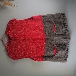 Colorblock Knit Vest with mock neck